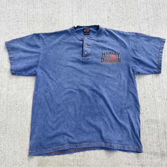 Harley-Davidson Other - Vintage Blue 1990s Aspen Colorado Harley Davidson Motorcycles T-shirt Size Large